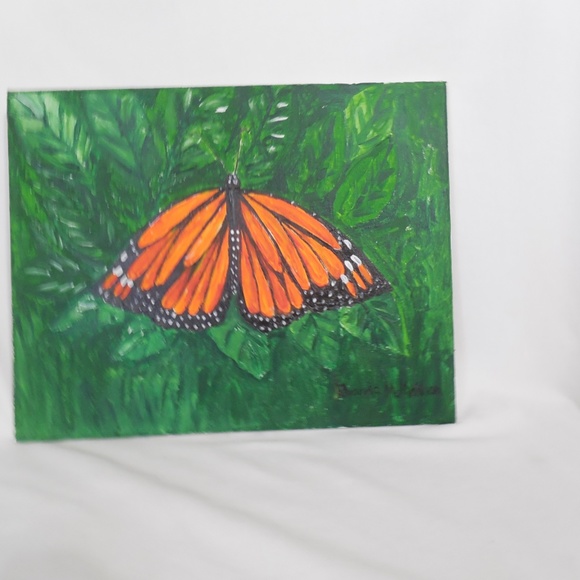 Monarch Butterfly Original Acrylic Canvas Painting - Picture 7 of 9